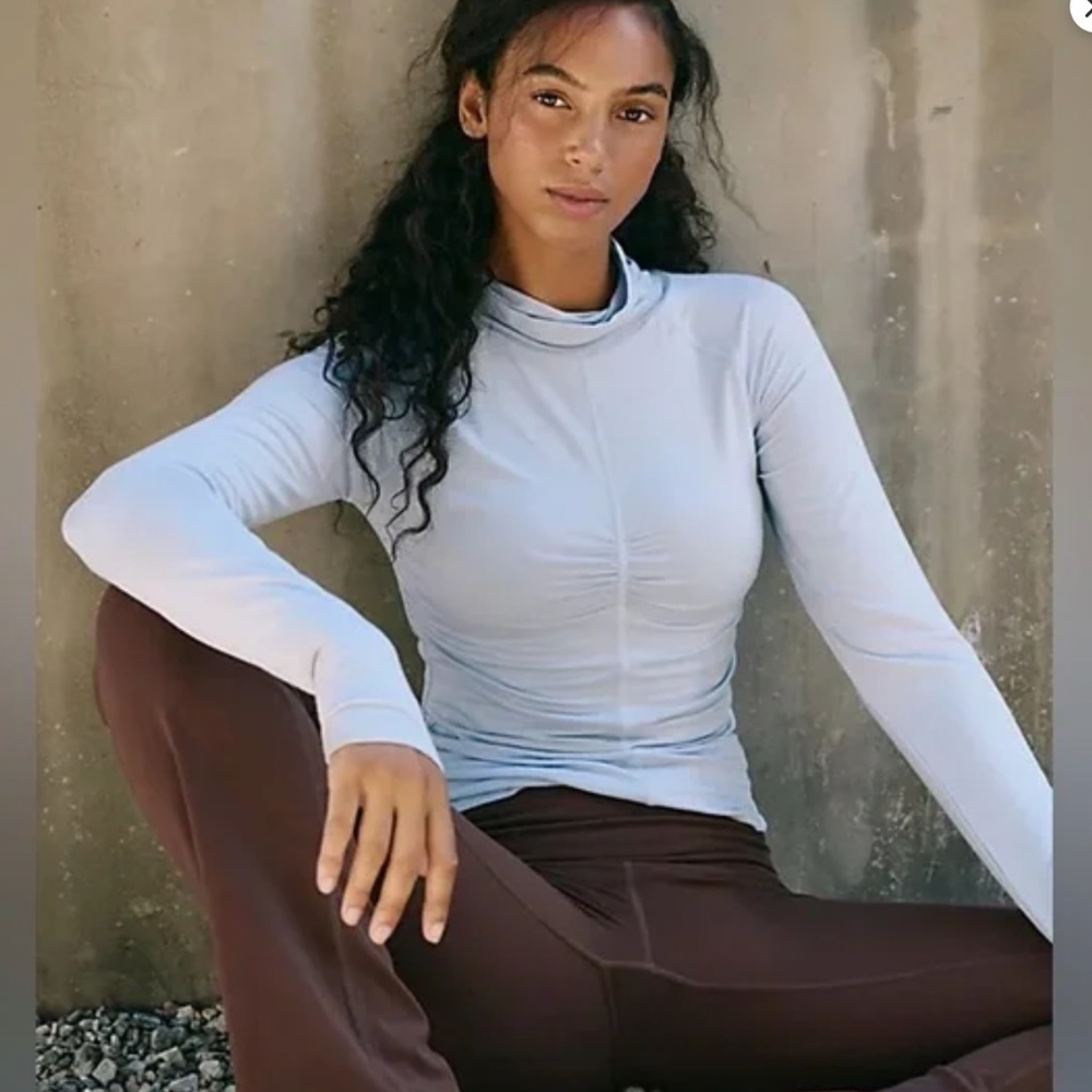 Free People Movement Barre None Layer Ice Grey NWT Long Sleeve Top Size Small